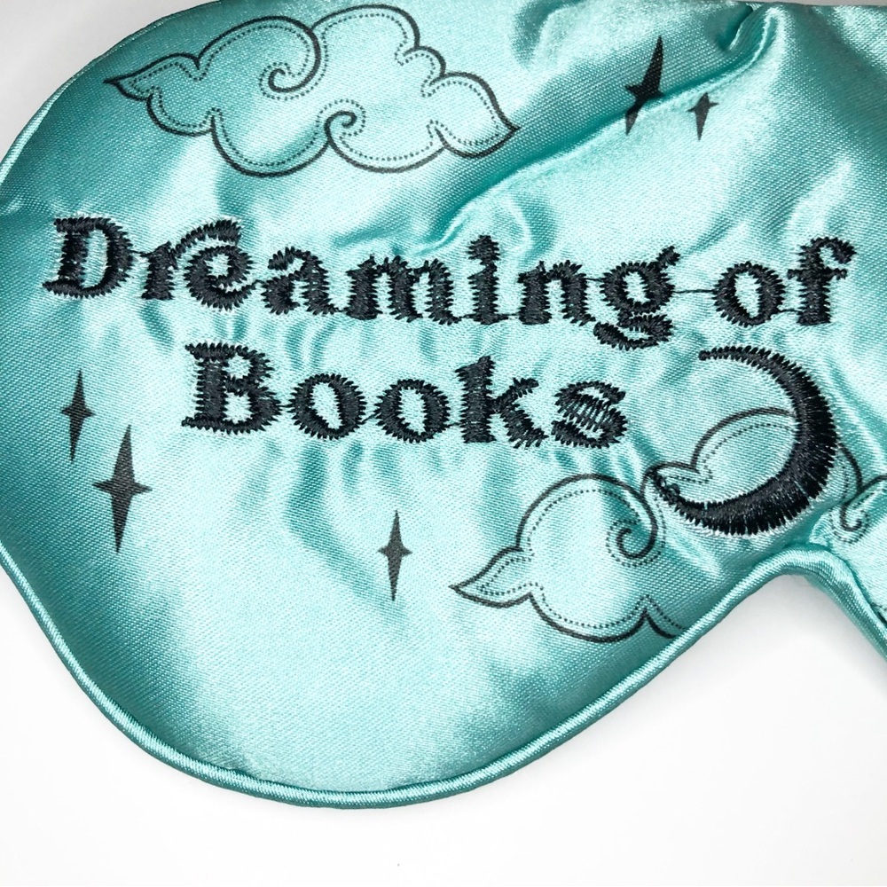 The Bookish Box Dreaming of Books Embroidered Sleep Mask - Picture 6 of 7